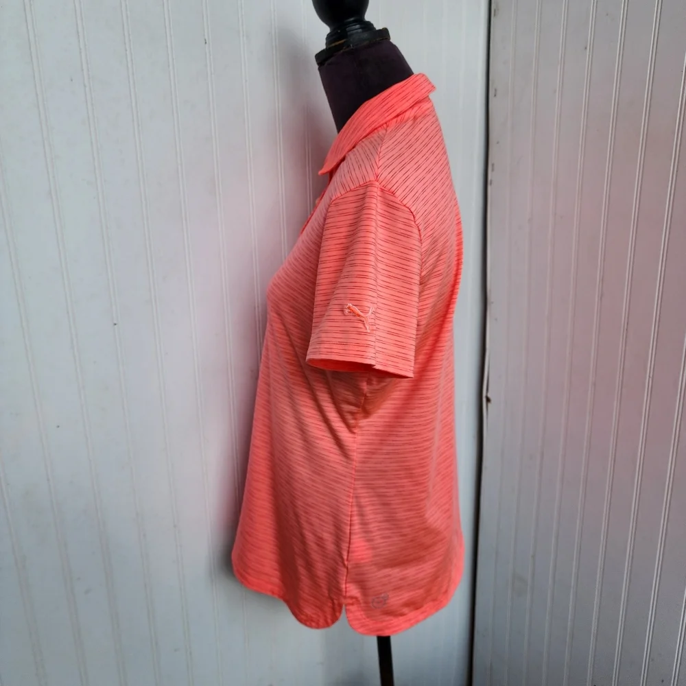 Adidas Climacool Polo Golf Shirt Women's Short Sleeves Orange Size L - Picture 5 of 11